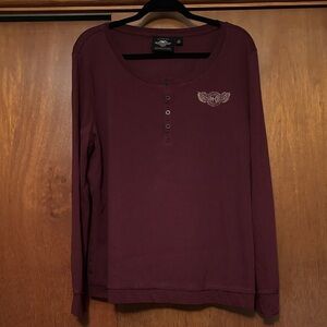 Harley-Davidson Maroon Long Sleeve Shirt